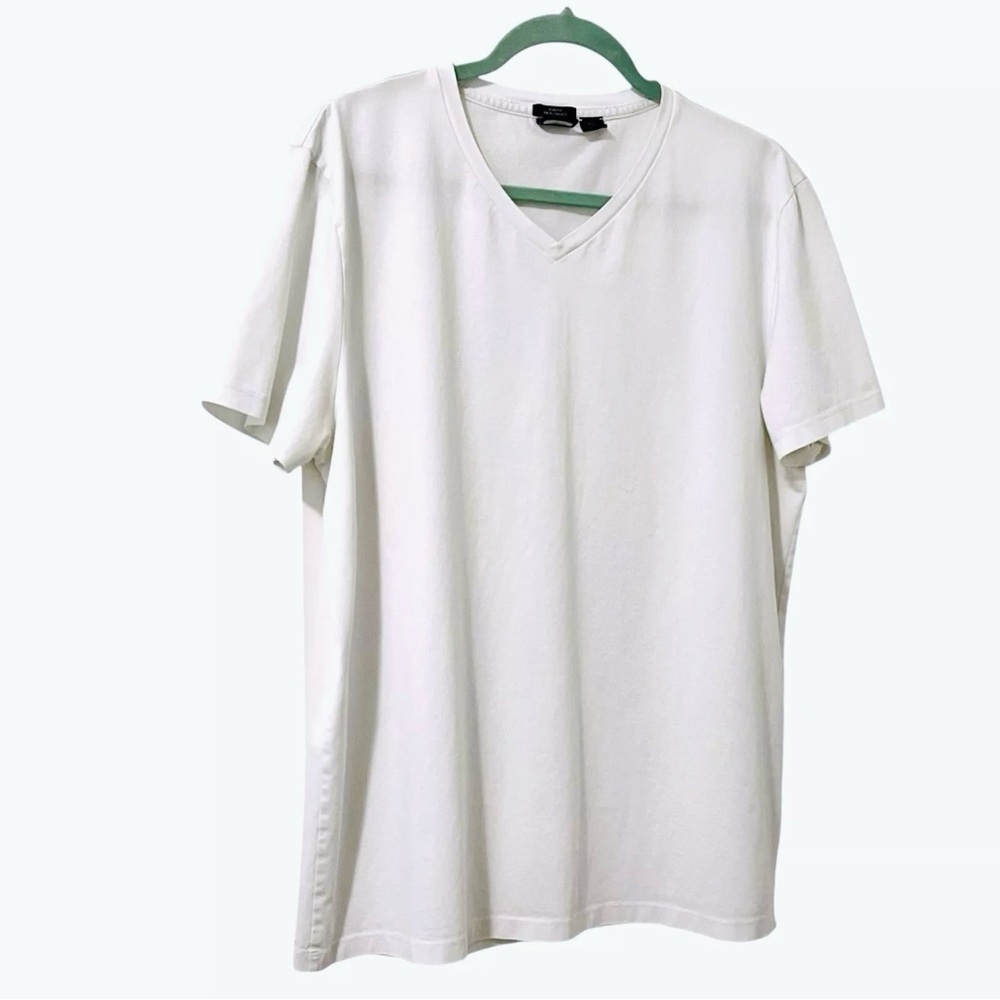 HUGO BOSS T-shirt Slim Fit Mercerized V-neck Me. XXL White Casual